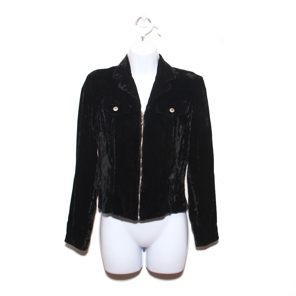Vintage Velvet Moto Jacket Size 4 Coldwater Creek Made in USA